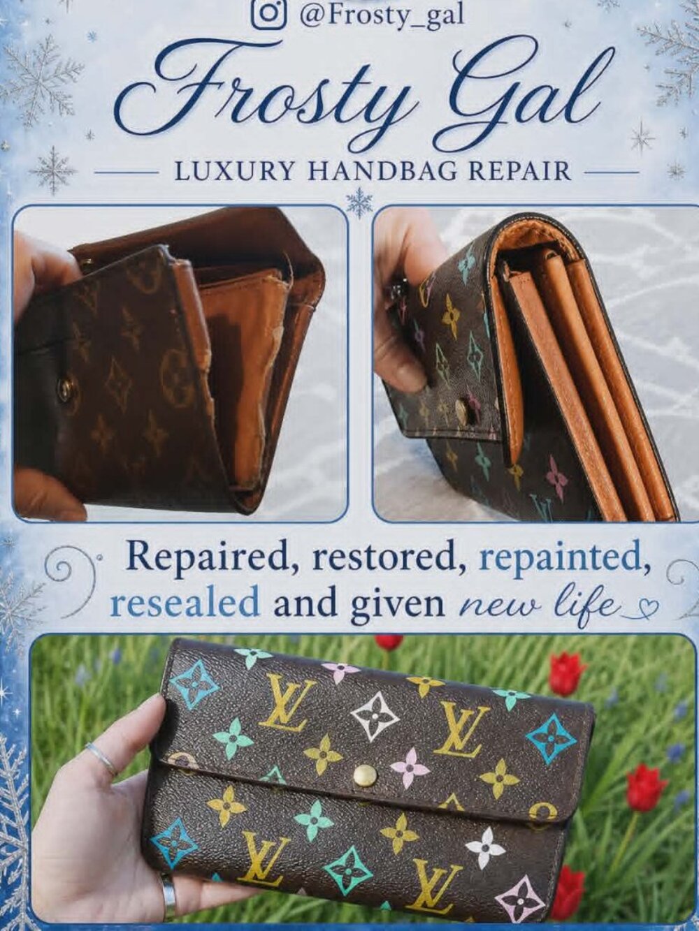 SAMPLE - Rehab Damaged Long LV Wallet - DO NOT BUY